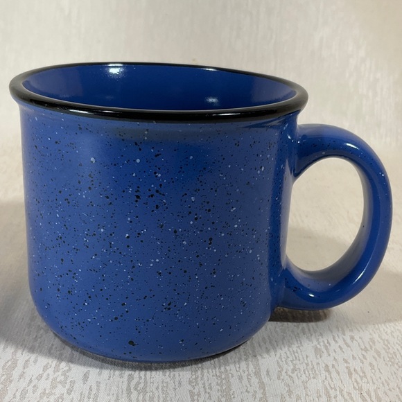 Blue and Black Speckled Heavy Stoneware Mug - Picture 2 of 12